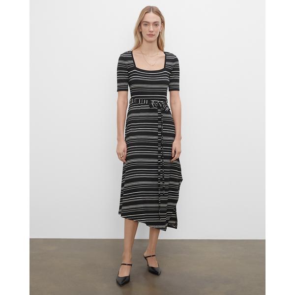 Club Monaco Striped Square Neck Knit Dress