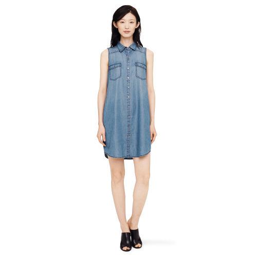 Club Monaco Color Blue Dennya Denim Shirtdress In Size 0