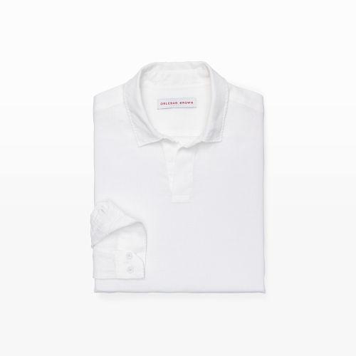 Club Monaco Color White Orlebar Brown Linen Shirt