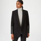Club Monaco Black Torrie Leather Cuff Blazer