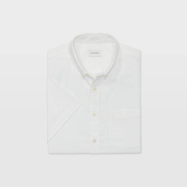Club Monaco White Slim Short-sleeve Oxford Shirt