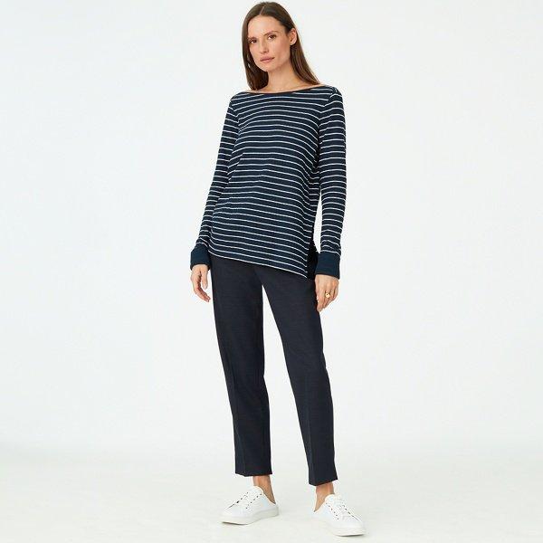Club Monaco Navy/white Stripe Chavie Top