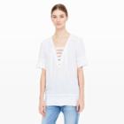 Club Monaco Color White Terran Lace-up Top