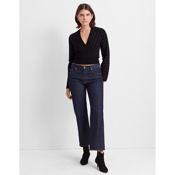 Club Monaco Black Cross Front Sweater