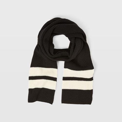 Club Monaco Color Black Wool Sport Stripe Scarf