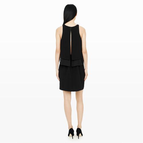 Club Monaco Color Black Natina Split-back Dress In Size 00