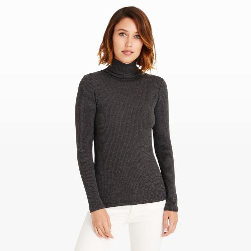 Ib Color Grey Julie Ribbed Turtleneck
