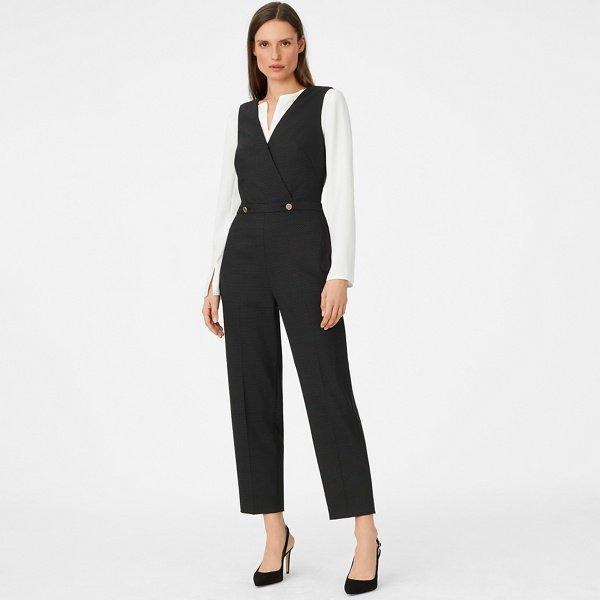 Club Monaco Black/white Dorotheah Pin-dot Jumpsuit