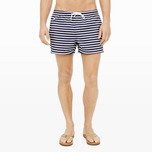 Club Monaco Color Blue 4 Stripe Arlen Swim Trunk