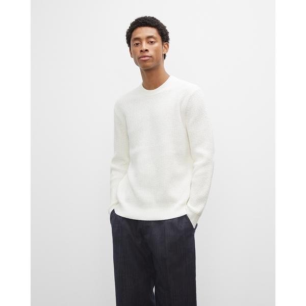 Club Monaco Long Sleeve Waffle Crewneck Sweater