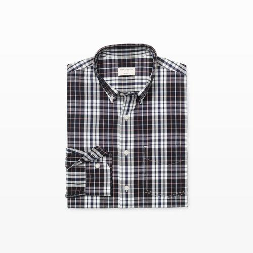 Club Monaco Color Black Slim-fit Tri-plaid Shirt