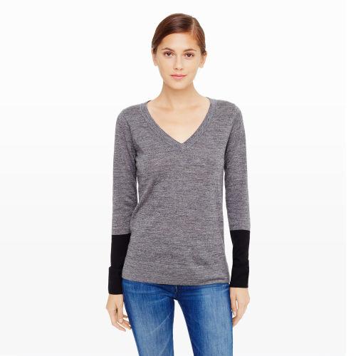 Club Monaco Color Grey Agnes Tweed Block Sweater In Size Xs