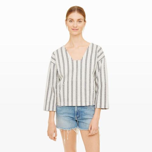 Club Monaco Color White/grey Ulani Pullover Sweatshirt
