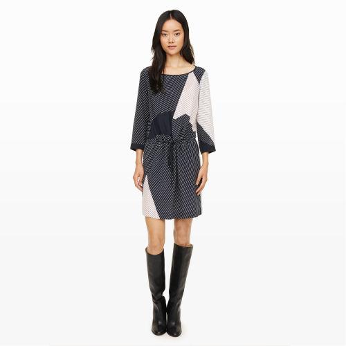 Club Monaco Color Blue Blake Silk Stripe Dress In Size 0