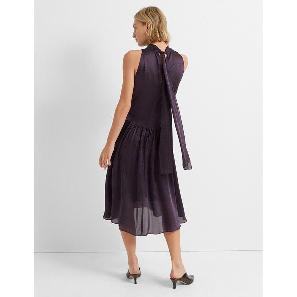 Club Monaco Merlot Silk Tie-back Dress