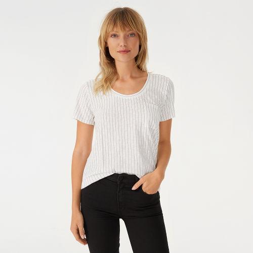 Club Monaco Color Black White Stripe Kari Tee