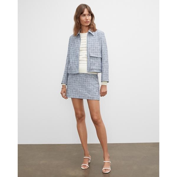 Club Monaco Textured Zip Front Jacket