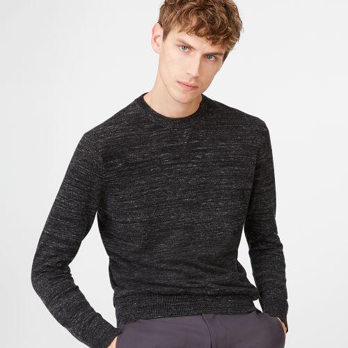 Club Monaco Color Black Slub Sweatshirt Crew