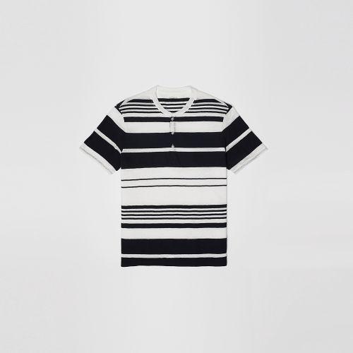 Club Monaco Ss Placement Stripe Henley