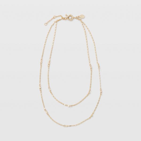 Club Monaco Double Layer Disk Necklace