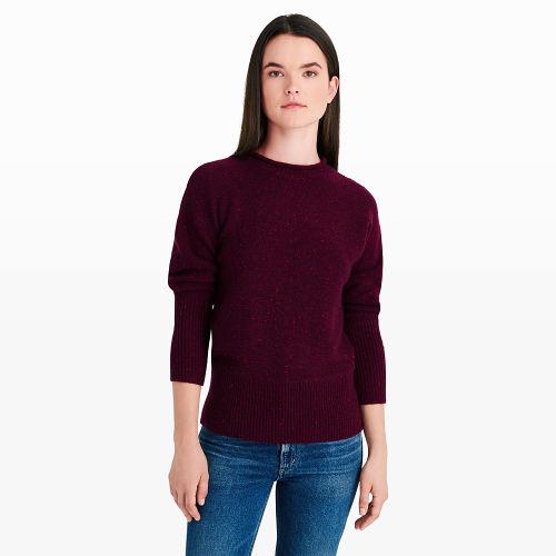 Club Monaco Color Cabernet Multi Fikeri Cashmere Sweater
