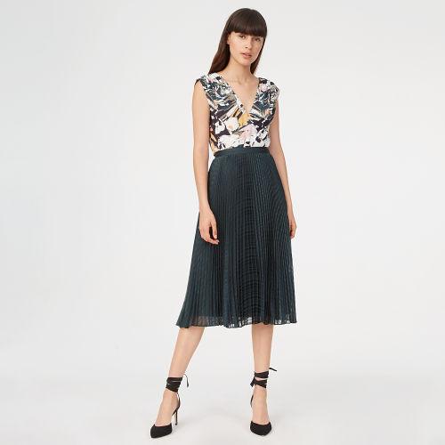 Club Monaco Color Palm Green Behtina Pleated Skirt