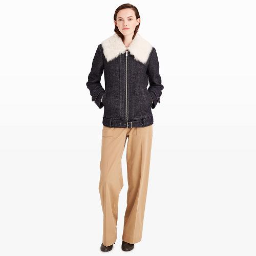 Club Monaco Color Blue Calyanne Shearling Coat