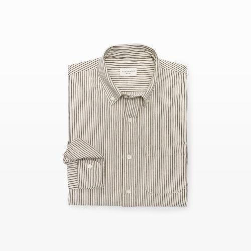 Club Monaco Color Natural/brown Slim-fit Pinstripe Shirt