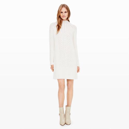 Club Monaco Color White Simonya Cable-knit Dress