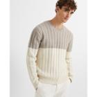 Club Monaco Cream Multi Modern Cable Crew