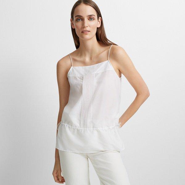 Club Monaco White Prunestance Cotton-silk Top