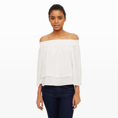 Cl Color White Eris Clip-dot Top