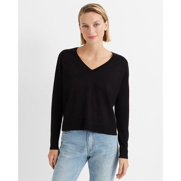 Club Monaco Black Zaydie Merino Wool Sweater