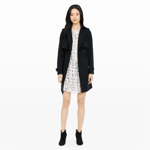 Club Monaco Color Black Aldrina Trench In Size L
