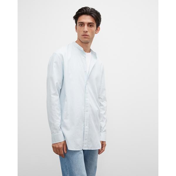 Club Monaco Long Sleeve Band Collar Relaxed Shirt