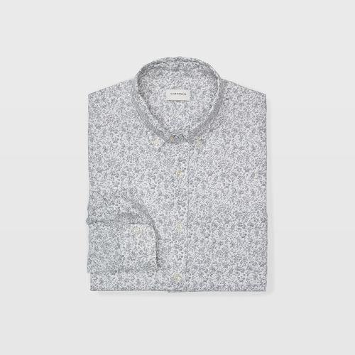 Ib Color Grey Slim Scribble Linen Shirt