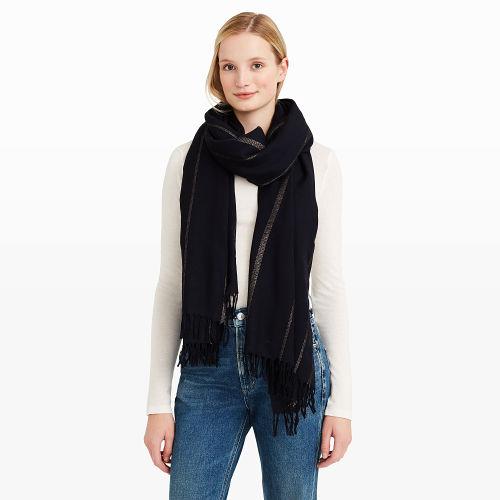 Club Monaco Color Blue Florem Lurex Stripe Scarf