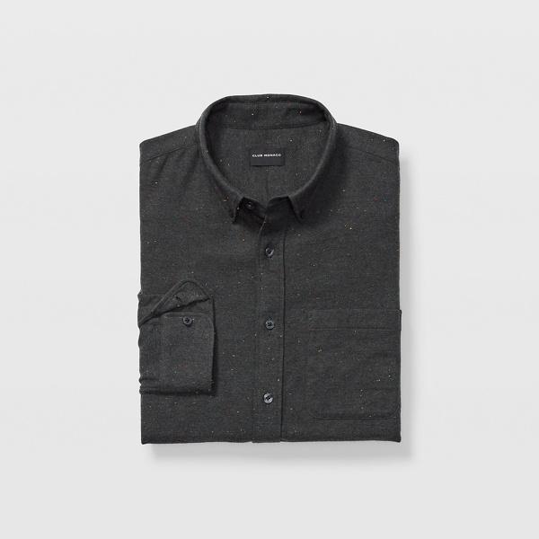 Club Monaco Olive Slim Donegal Twill Shirt