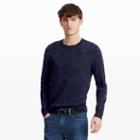 Club Monaco Color Blue Floral Tonal Jacqard Crew