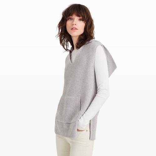Club Monaco Color Grey Shomer Cashmere Hoodie