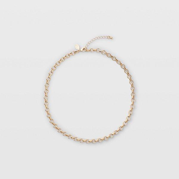 Club Monaco Gold Short Circle Link Necklace