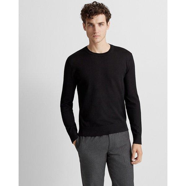 Club Monaco Black Lux Merino Links Crew