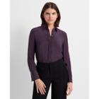 Club Monaco Purple Micro Dot Tonal Edge Silk Shirt