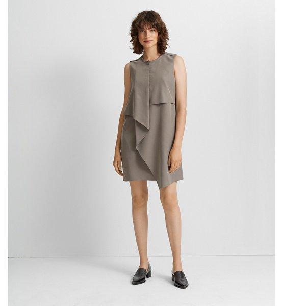 Club Monaco Khaki Drape Front Dress