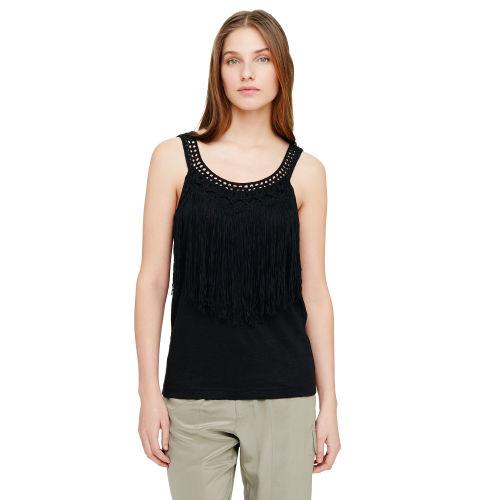 Club Monaco Color Black Prue Fringe Tank