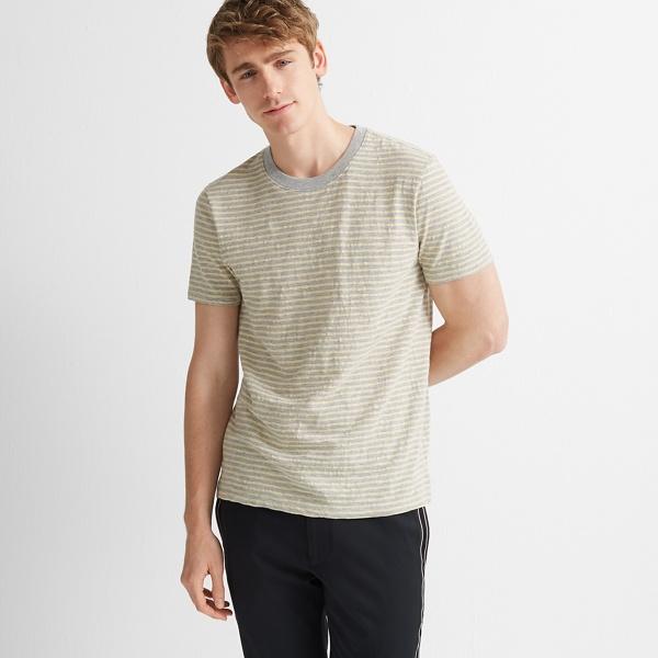 Club Monaco Yellow Multi Double Stripe Tee