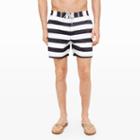 Club Monaco Color Black 6 Bar Stripe Board Short