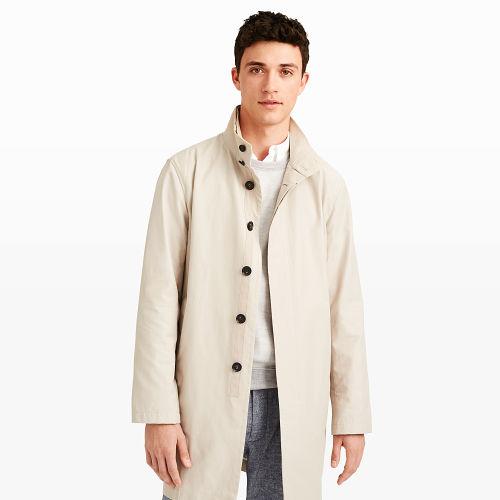 Club Monaco Color Green Lightweight Funnel-neck Coat