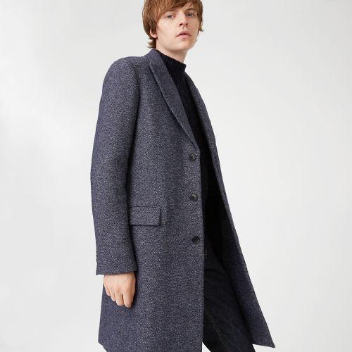 Club Monaco Color Blue Texture Twill Topcoat