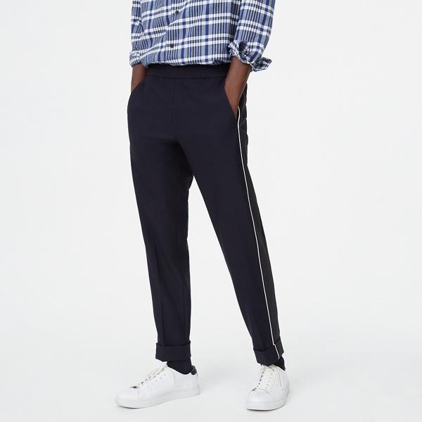 Club Monaco Navy Piped Elastic Pant